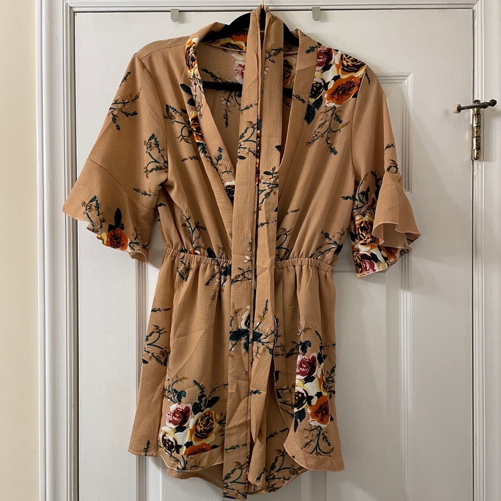 Floral Romper with Tie